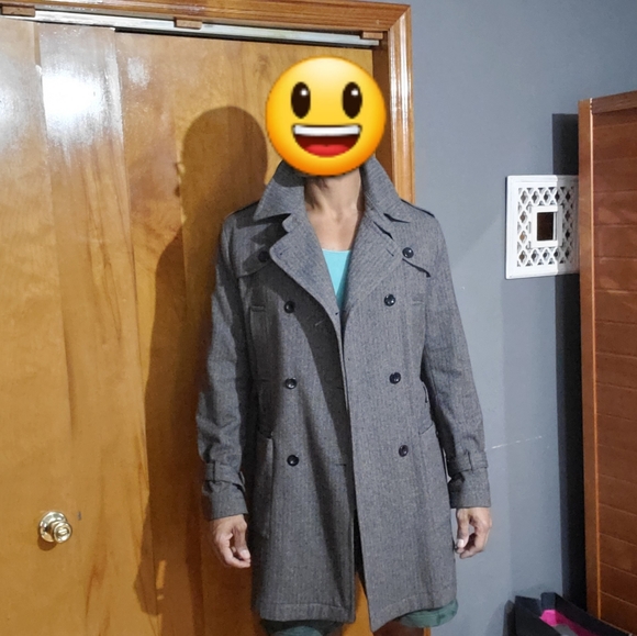 French Connection Tweed Trench Coat - Picture 7 of 9